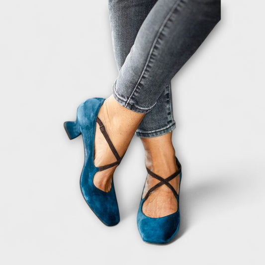 Kathleen - Blaue klobige Absätze