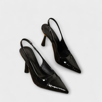 Georgia - Slingback-Stiletto-Heels mit Krokodilprägung