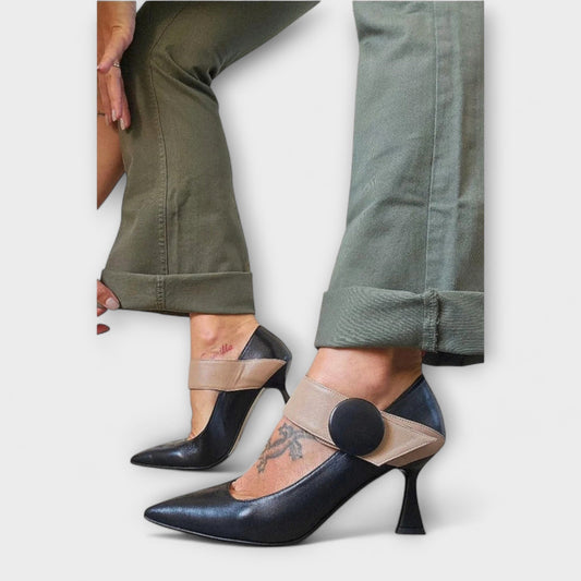 Emily - Spitze schwarze Stilettos