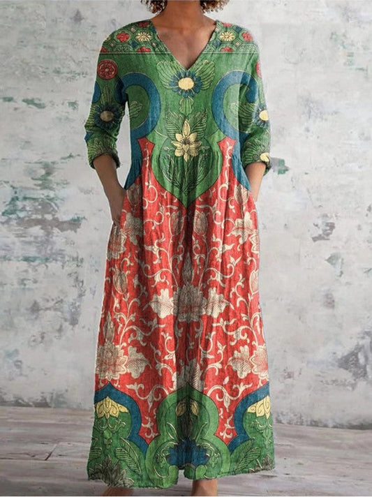 Van Laar | Maxi jurk met vintage bloemenprint