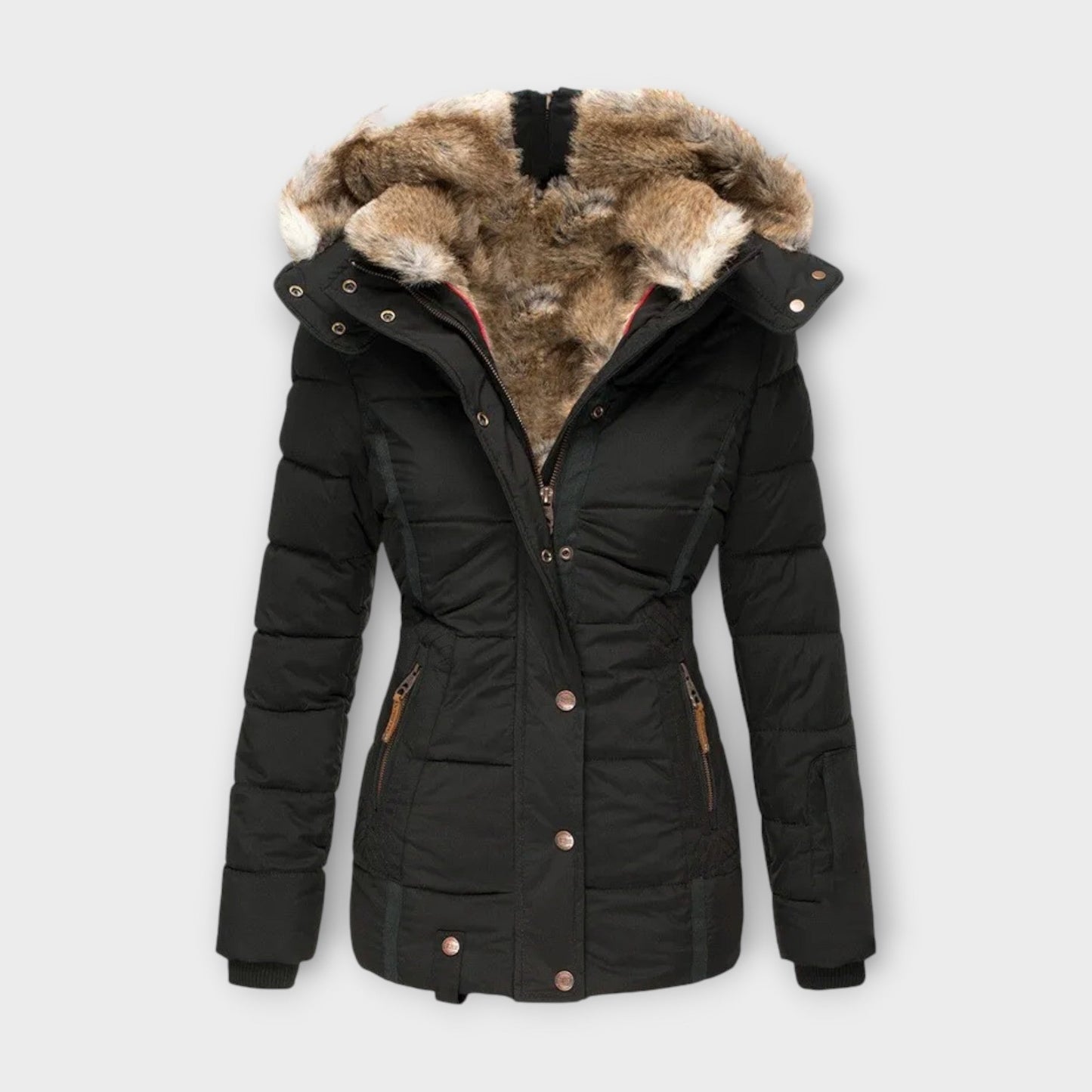 Pelzgefütterter Wintermantel für Damen