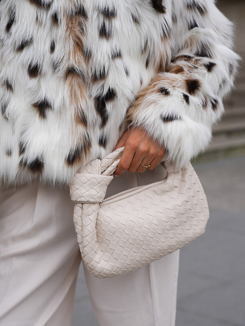 Animal-Print Kunstpelzjacke für Damen