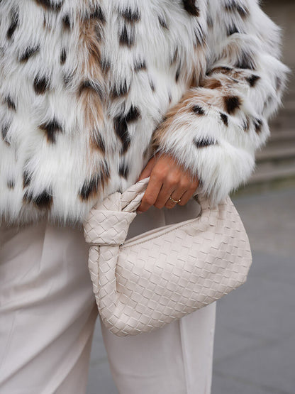 Animal-Print Kunstpelzjacke für Damen
