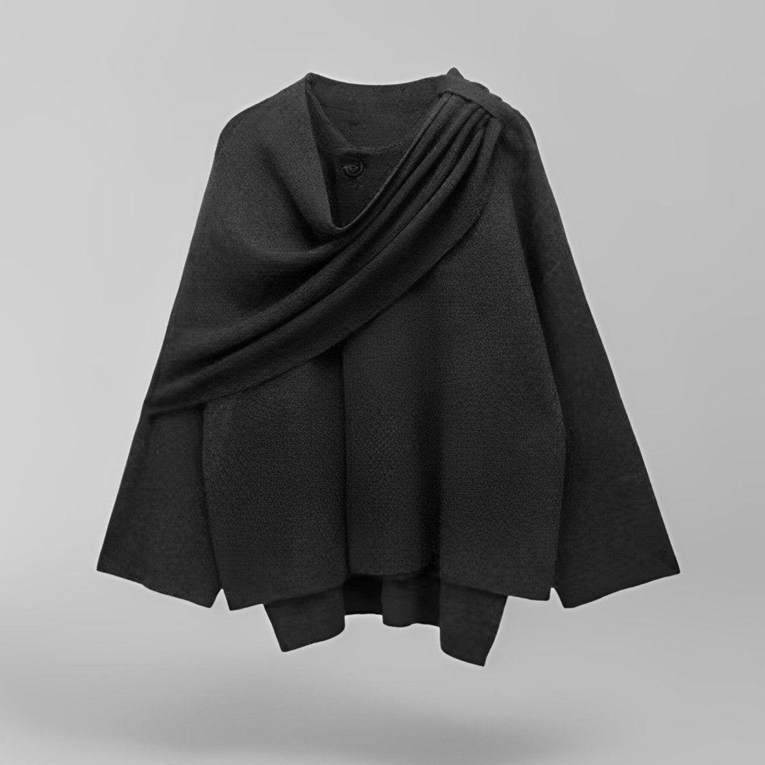 Asymmetrischer Cape-Mantel für Damen