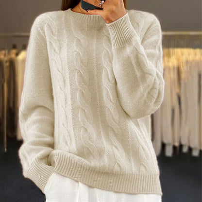 Gerippter Strickpullover für Damen
