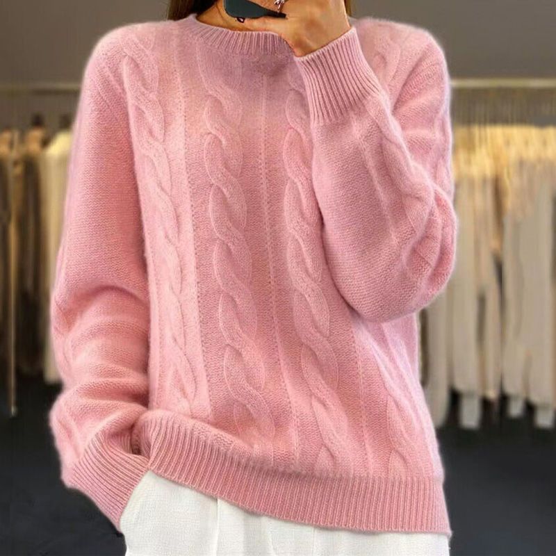 Gerippter Strickpullover für Damen