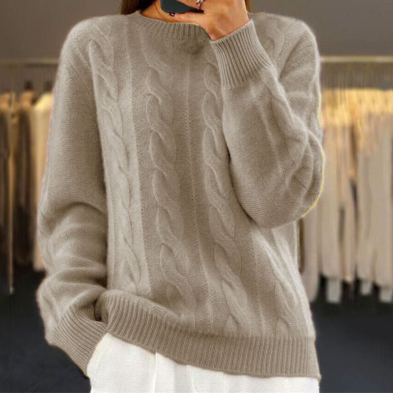 Gerippter Strickpullover für Damen