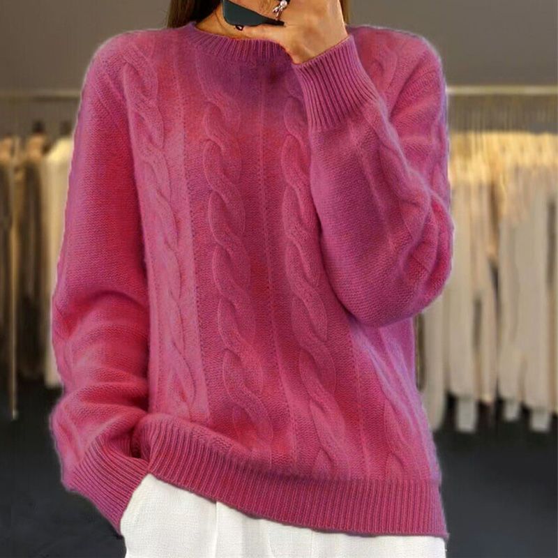 Gerippter Strickpullover für Damen