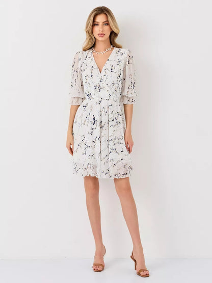 VelaBerlin – Sommerliches Wickelkleid aus Chiffon mit Blumenmuster