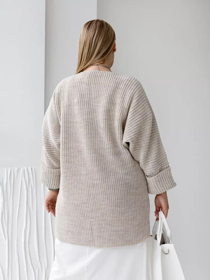 VelaBerlin – Langer Oversize-Strickcardigan mit Taschen