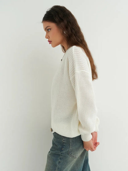 Oversize-Strickcardigan kurz mit Knöpfen